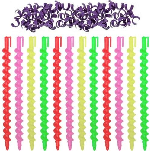 100 Pcs Plastic Spiral Hair Perm Rod Spiral Rod Long Barber Hairdressing Styling Curling Hair Rollers Salon Tools Random Color