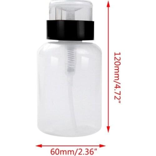 200ml Clear Push Down Empty Bottle Press Pump Dispenser Nail Polish Container U2JD