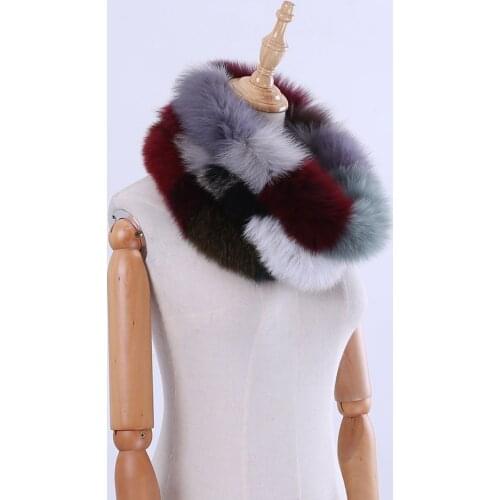 2020 Brand New Genuine Real Fox Fur Womens Lady Fur Scarf Scarves Ring Cowl Snood Cirle Infinity Scarf Wraps Shawl Multicolour