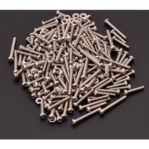 230Pcs/Box M2 Hex Screws 304 Stainless Steel Hex Socket Button Head Screw Bolts Nuts For Fastener Hardware Accessories