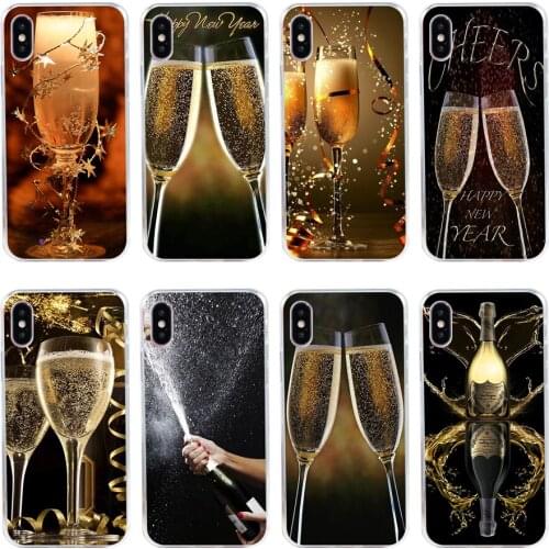 27H Happy New Year Champagne (2) Soft Silicone Tpu Cover phone Case for iphone 5 5s se X XR XS Max case