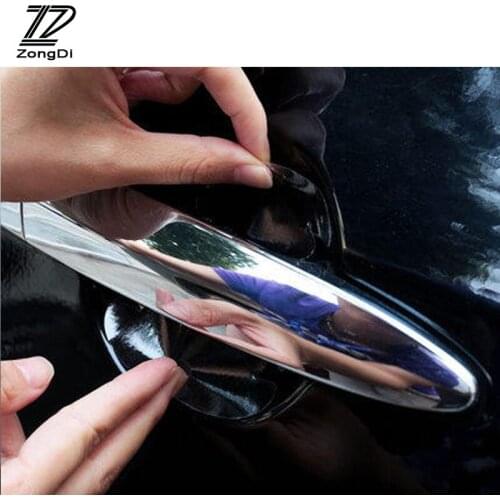 ZD 4Pcs Car Styling Door Handle Protective Film For Renault Megane 2 3 Duster VW Touran Passat B6 Golf 7 T5 T4 Fiat Accessories