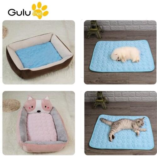 5 Sizes Soft Cooling Summer Pet Dog Pad Mat Cat Mat Pet Ice Pad Pet Cool Mat Bed Cat Seat Sleeping Cushion Small Pets Supplies