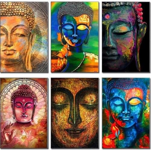 5D Diamond Painting Abstract Buddha Face DIY Full Square Round Embroidery Buddhism Art Mosaic Cross Stitch Home Decoration