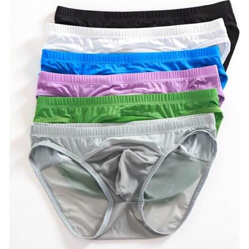 6PCS/LOT Mens Sexy Briefs Transparent Mesh Underwear Fetish Bulge Pouch Jockstrap Male See-through Underpants Panties Breathable