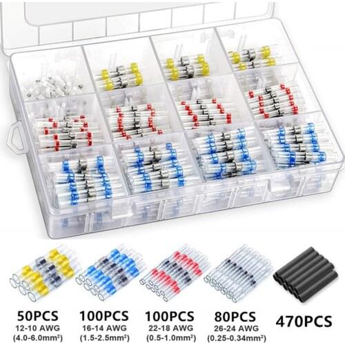 800PCS Solder Seal Wire Connectors - Heat Shrink Solder Butt Connectors - Solder Connector Kit - Automotive Insulated Waterproof