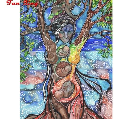 Full resin Diamond 5d Diy Diamond Painting tree of Life 3D Embroidery round drill Cross Stitch Mosaic buddha Painting Home Decor