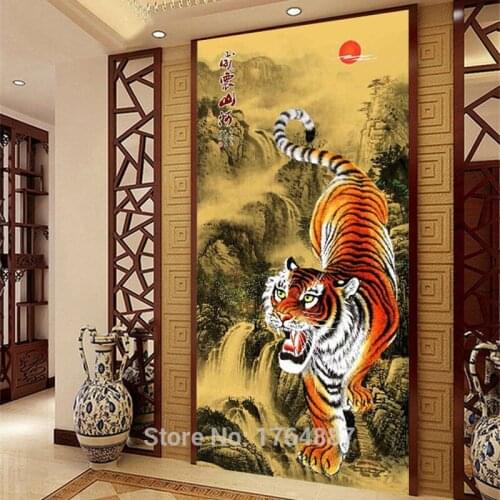 Diamond Painting Round Diamond Embroidery Siberia Tiger crystal bright diamond dmc 5d cross stitch home decoration mosaic animal