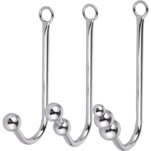 3 Style Anal Beads Anal Hook Stainless steel Butt Plug Anal Expandable Stimulator Sex Toy For Men Adult Anal Balls For Woman Gay