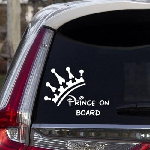 Car Stickers Prince On Board Boy Baby In Car Lovely Creative Decoration Decals Trunk Windshield Auto Tuning Styling Vinyls D40