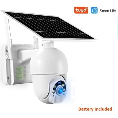 HONTUSEC Tuyasmart 4G Solar PTZ IP Camera 1080P Night Vision Two Way Audio PIR Alarm Human Detection Rechargeable Battery Camera