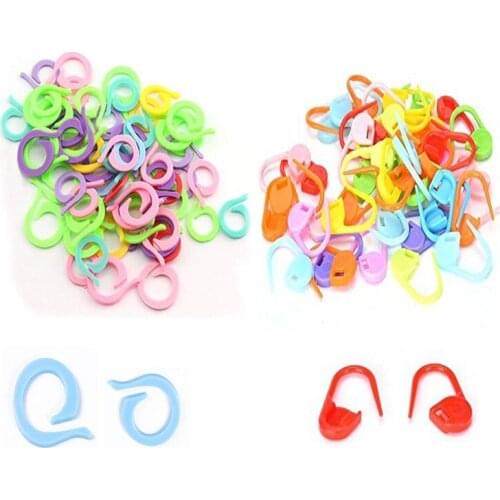 Crochet Stitch Markers, 40/60/100Pcs Mixed Color Locking Stich Markers and Split Stitch Ring Markers Knitting Tools Needle Clip
