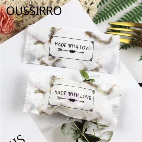 200Pcs Marble Grain Nougat Bag Machine Bag Nougat Packaging Candy Snack Cookies Food Snowflake Crispy Cake Baking Gift Bags