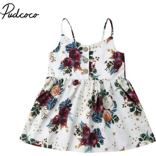 Pudcoco Fashion Baby Girl Princess Flower Dress Bebe girls Cotton Sundress Summer Sleeveless Party Clothes Dresses dress