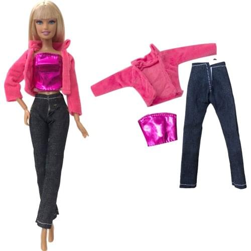NK One Set New styles Festival Gifts for choose Top+trousers lifestyle Suit Casual Clothes Trousers For Barbie Doll