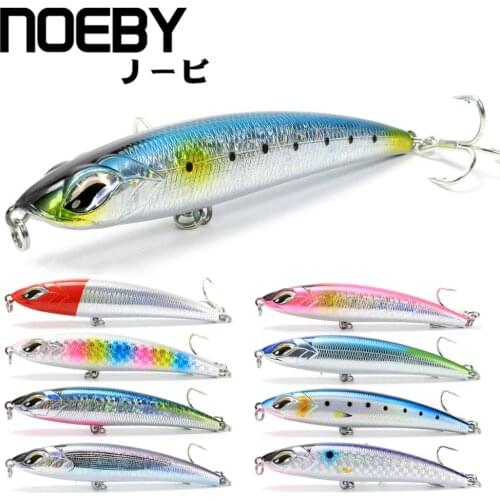 NOEBY 185mm/126.5g New Laser-Surface Sinking Pencil Fishing Lure Thru-Wire-Construction 3x-Strength Hook For Tuna GT Big Fish
