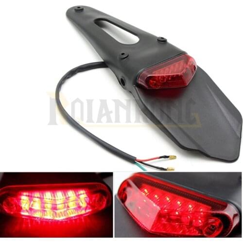 NEW Rear Fender LED Brake Red Tail Light Lamp with Bracket Taillight For Off-road Motorcycle Motocross Dirt Bike