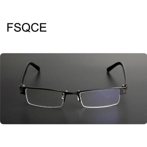 2.0 Reading Glasses Men Women Titanium Alloy Blue Film Resin Prescription Eyeglasses +1.00 1.50 2.50 3.00 3.50 4.00 Diopter