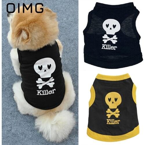 OIMG Dog Halloween Costume Festival Party Small Dogs Clothes For Pets Skull Shirt Bichon Poodle Funny Puppy Clothing Pet Outfits