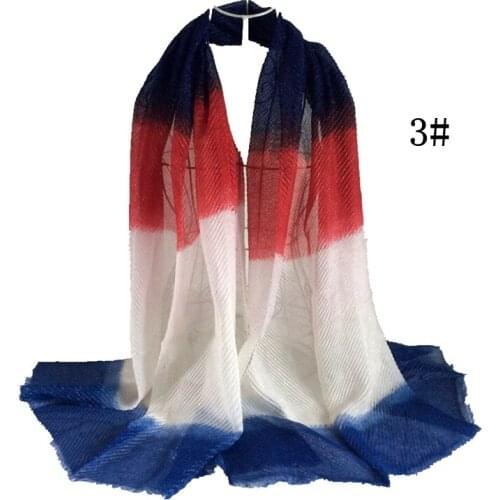 Ombre Shawls Wrinkle Hijab Gold Thread Scarf Stretchy Headband Scarves Muslim Glitter Shawls Gringed Polyester Wraps 10pcs/lot