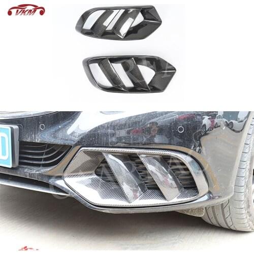 Carbon Fiber/ FRP Front Bumper Air Vent Outlet Cover Trim Mesh Grill for Mercedes Benz W205 C Class C180 only standard bumper