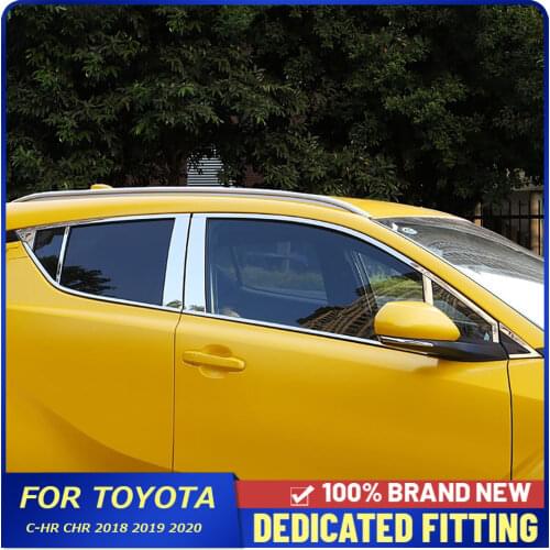 Fit For Toyota C-HR CHR 2018 2019 2020 Car Window Center Pillar A+B+C Pillar Post Cover Trims Molding Stickers