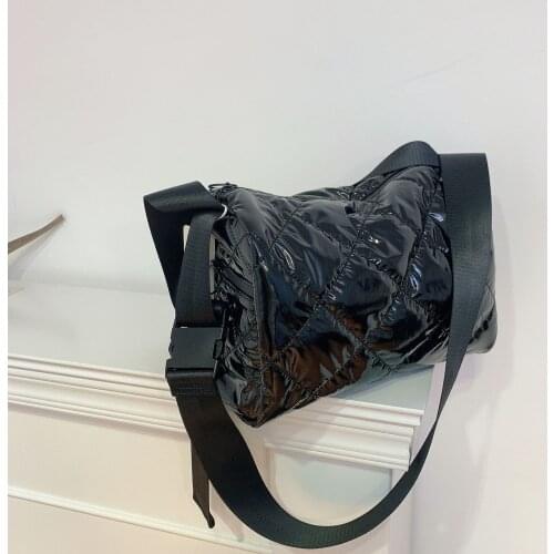 Casual Sapce Padded Quilted Crossbody Bag Lingge Women Shoulder Bags Waterproof Nylon Messenger Bag Large Tote Winter Purse 2021