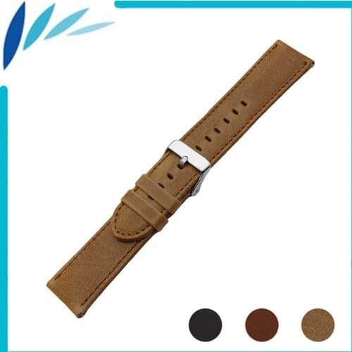 Genuine Leather Watch Band for Movado Watchband 22mm Men Women Quick Release Strap Wrist Loop Belt Bracelet Black Brown + Pin