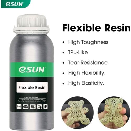 ESUN LCD UV 405nm TPU-Like Resin 3D Printer Flexible Resin for Photon UV Curing LCD 3D Printer Photopolymer Liquid 3D Resin 500g