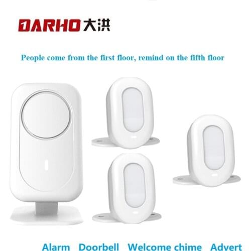 Darho Superior Wireless Doorbell PIR Infrared Movement Entry Door Bell Welcome Alarm Chime Motion Sensor Detector System 300M