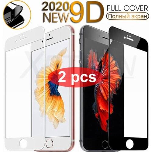 2 Pcs 9D Curved Edge Protective Tempered Glass For iPhone 7 8 6S 6 Plus Glass on iphone 7plus 8plus Screen Protector Film Case