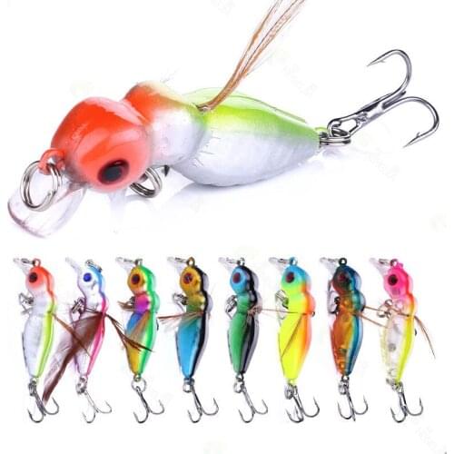 1pcs Popper Hard Bait Small Bee Fishing Lures 4.5CM-3.5G Cicada Wings Wobblers Fish Bait Tackle Topwater Fishing Accessories