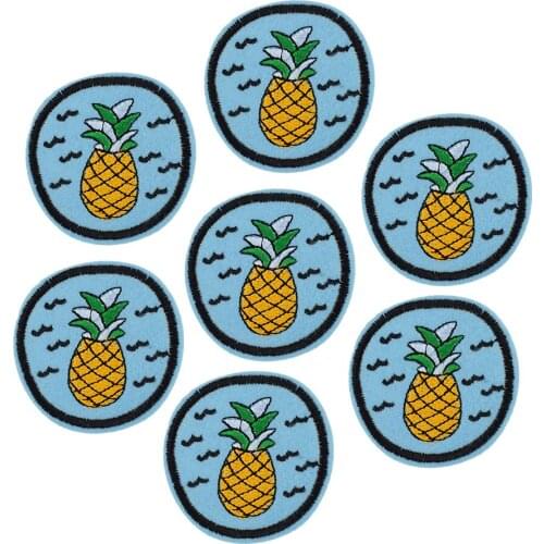 10 pcs Pineapple badges patches for clothing iron embroidered patch applique iron on patches sewing accessories for DIY clothes