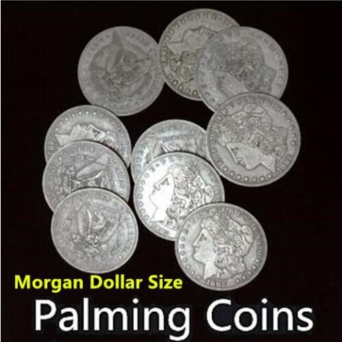 10pcs Palming Coins (Morgan Dollar size Version),Coin Magic Tricks,Magic Accessories,Stage,Close Up,Illusion,Magia Toys Classic