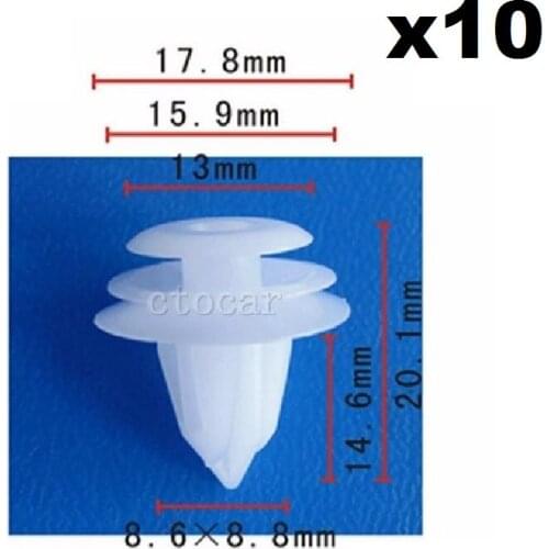 10pcs Nylon For Toyota Supra / Solara / Paseo / Echo / Avalon / MR2 / Celica Trim Board Panel Retainer Clips 90467-08179