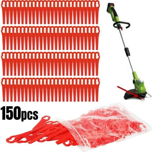 150Pcs/Set Plastic Blade Pendants for Cordless Grass Trimmer Blade Cutter Lawn Trimmer Spare Blade Garden Replacement Tool