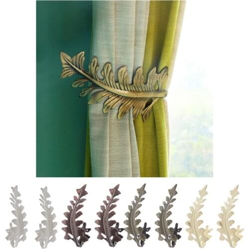 2pcs Curtain Tieback Hooks Leaf-Shaped Holdback Curtain Tiebacks Curtain Clips Rope Holdbacks Curtain Holder Buckles