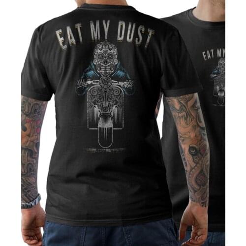 2019 Fashion T-Shirt - Eat My Dust - Roller Skull Moped Scooter Rider Club Skull Fun Tee shirt
