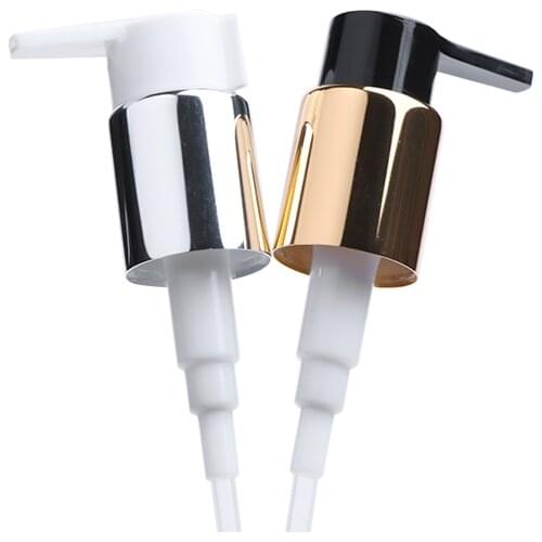 24/410 gold silver press pump for PLASTIC glass bottle for lotion emulsion foundation serum skin care cosmetic packing