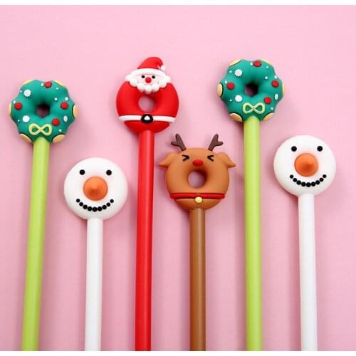 36PCS Christmas Doughnut Writing Tool for Students Cute Gel Pens Cute Stationary Supplies
