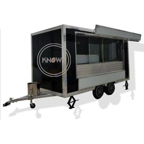 4M length mobile food trailer cart/kiosks with cooking equipment, fryer, hood fan, snack, fridge with free shipping by sea