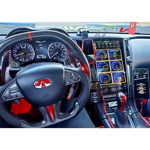 13.6 " Tesla Vertical Screen GPS Car Multimedia For Infiniti Q50 Q50L Q50D Q60S 2015-2019 Car Autoradio Headunit Right Wheel