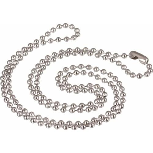 LOULEUR 5pcs/lot 50/60cm Stainless Steel Ball Beads Chain With Connector Clasp for Necklace Bracelet Chains Diy Jewelry Making