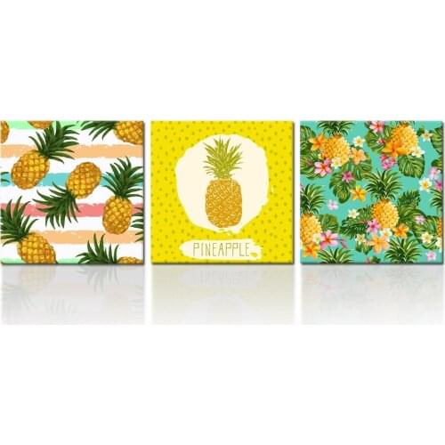 Hawaii Pineapple Tropical Fruit Wall Art Decor Wall Art Home Decor HD printed Drop shipping