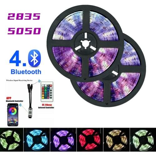 Bluetooth LED Strips Light luces RGB 2835 5050 Flexible Lamp Tape Ribbon With Diode Tape Home decoration 5M 7.5M 10M 20M light