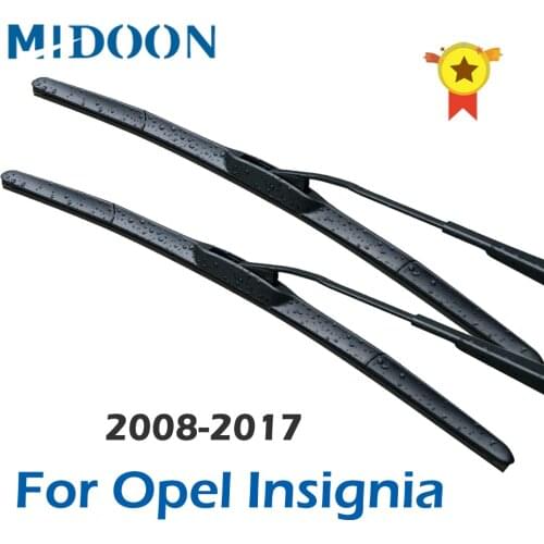 MIDOON Hybrid Wiper Blades for Opel Insignia Hatchback / Tourer / Sedan Hook Arms
