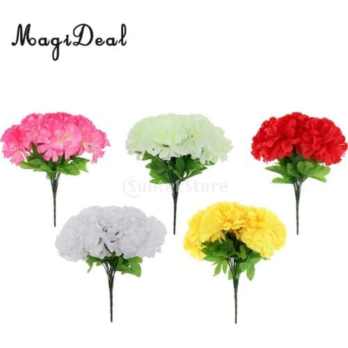 Artificial Silk Chrysanthemum Bouquet Home Decor Cemetery Flower