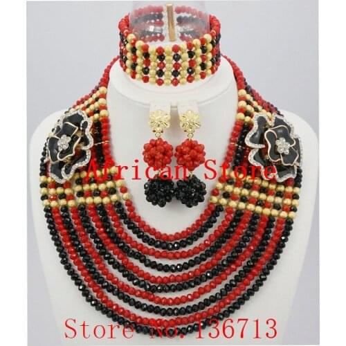 Classic African Beads Jewelry Set Wedding Nigerian Beads Necklace Set 2015 Fashion Free Shipping SY101-1