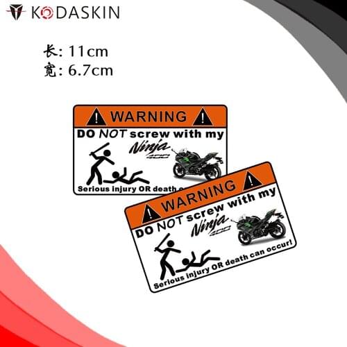 KODASKIN 2 Pieces Do Not Screw Warning Sticker Decal for NINJA400 Black