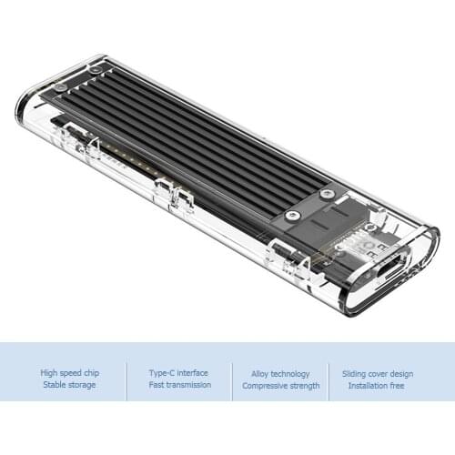 ORICO M2 SSD Case M.2 to USB Type C Transparent Hard Drive Enclosure NVME SSD Enclosure For NVME PCIE NGFF SATA M/B Key SSD Disk